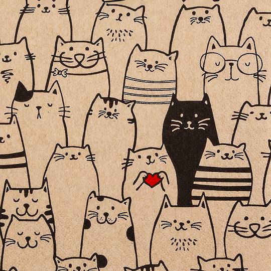 Paper Napkins 33cm Eco, Comic Cats *ETA Nov